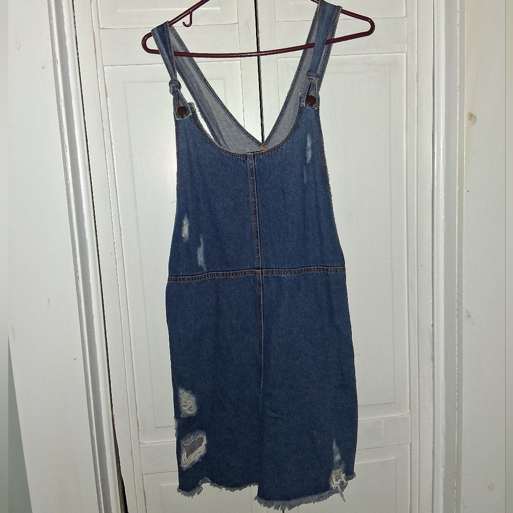 Tinsel Blue Distressed Mini Dress